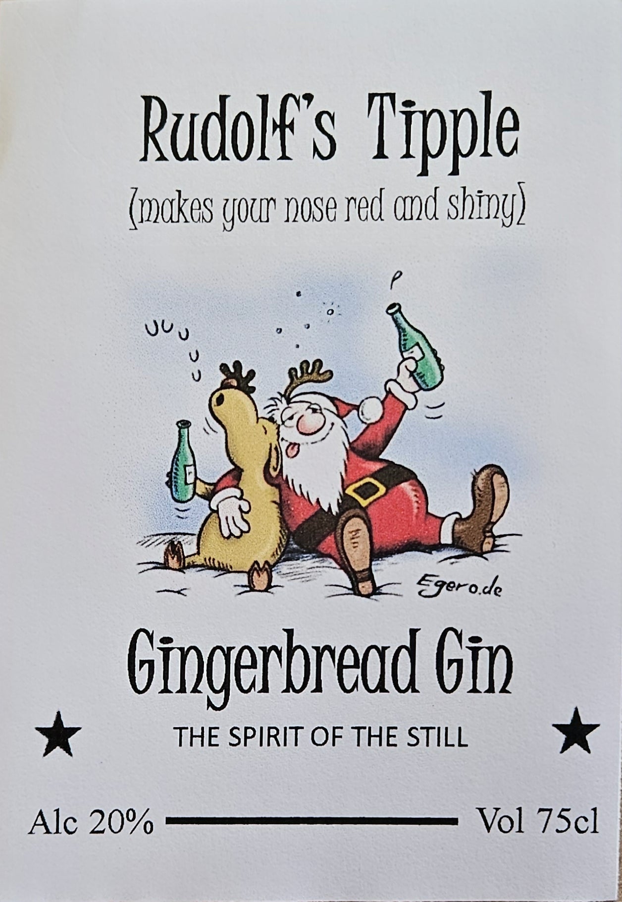 Rudolf's Tipple Gingerbread Gin bottle label