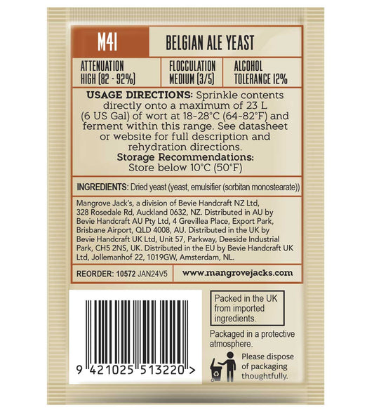 Mangrove Jacks Craft Series Belgian Ale Yeast M41 – supplier photo