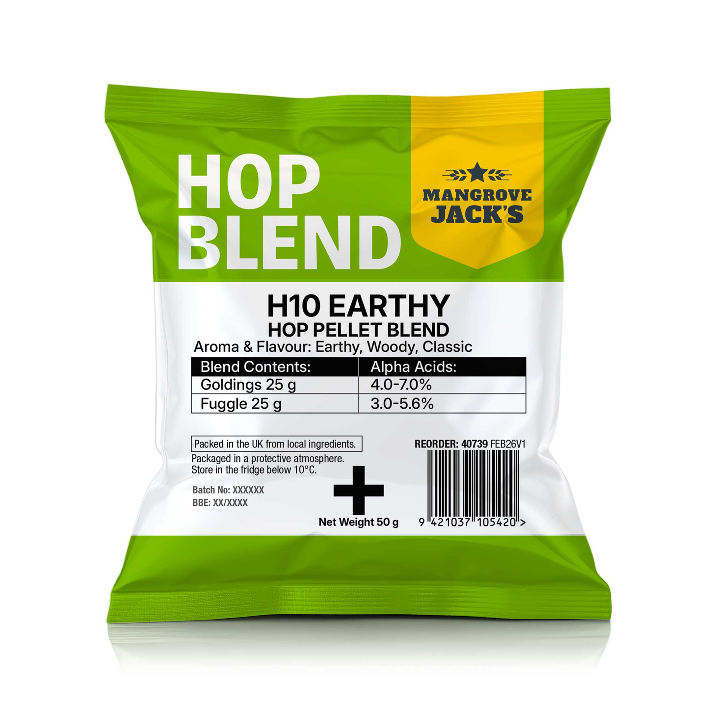 Mangrove Jack's H10 Earthy hop pellet blend 50g - Make Your Own home brew