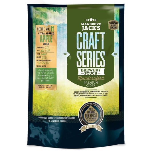 Mangrove Jack's Craft Series Hopped Apple Cider 2.4kg home brew cider kit pouch
