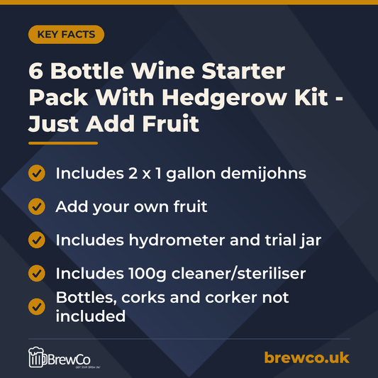 6 Bottle Wine Starter Pack With Hedgerow Kit - Just Add Fruit – key facts