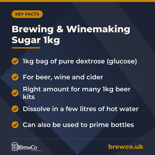 Brewing & Winemaking Sugar 1kg – key facts