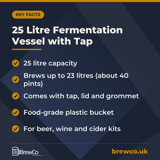 25 Litre Fermentation Vessel with Tap – key facts