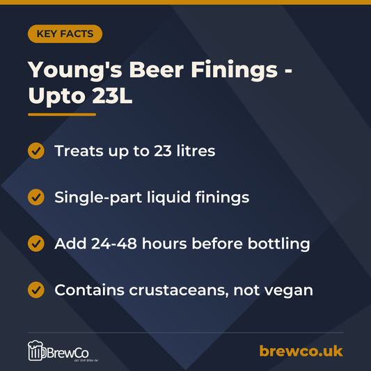 Young's Beer Finings - Upto 23L – key facts