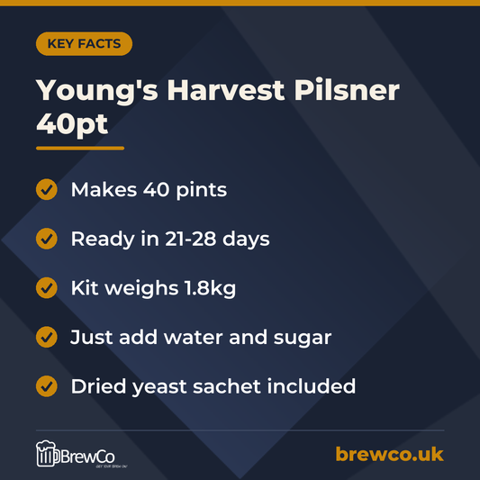Young's Harvest Pilsner 40pt – key facts