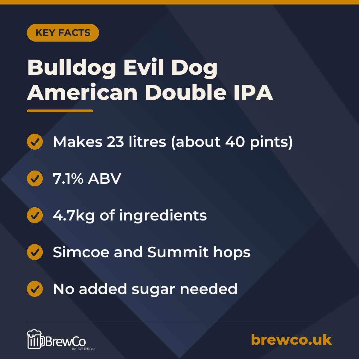 Bulldog Evil Dog American Double IPA – key facts