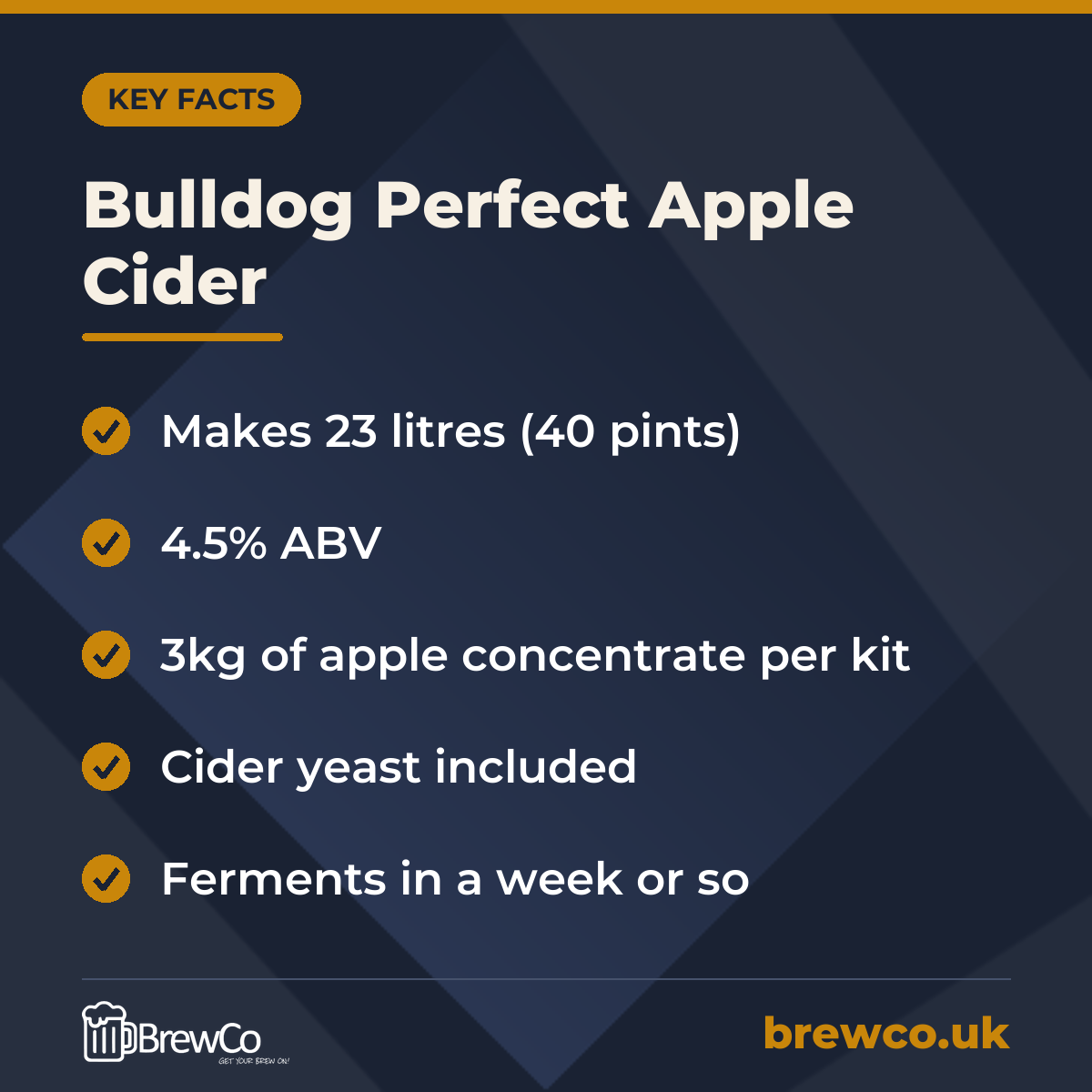 Bulldog Perfect Apple Cider – key facts