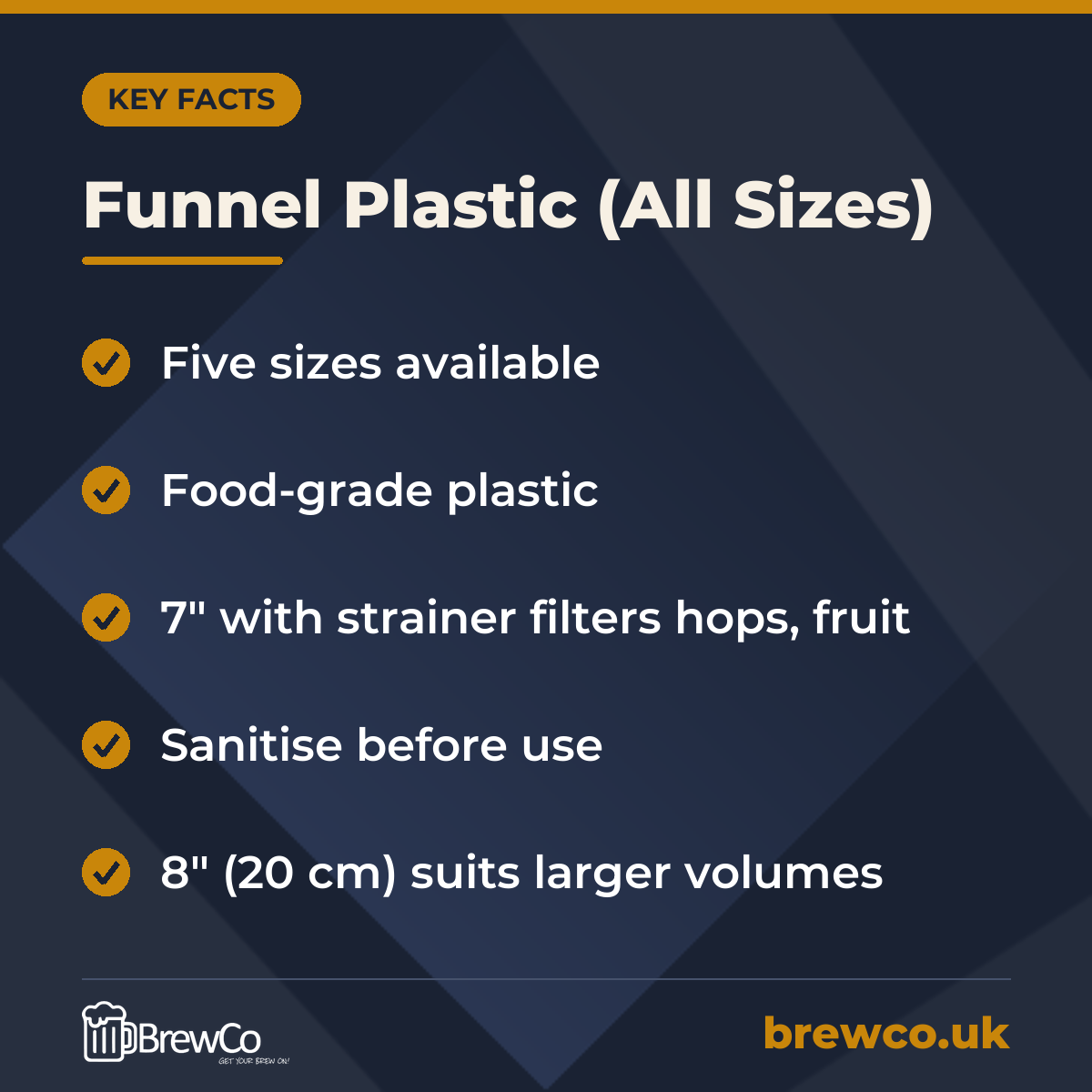 Funnel Plastic (All Sizes) – key facts