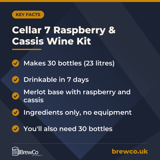 Cellar 7 Raspberry & Cassis Wine Kit – key facts