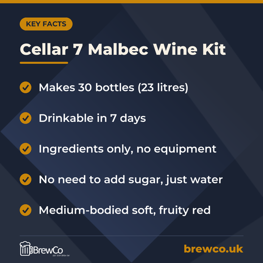 Cellar 7 Malbec Wine Kit – key facts