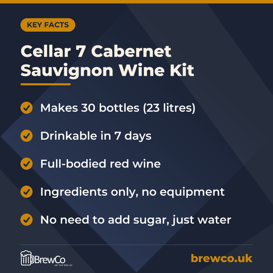 Cellar 7 Cabernet Sauvignon Wine Kit – key facts