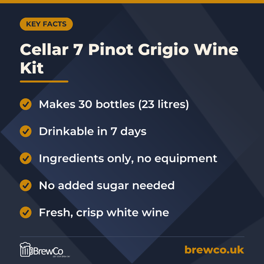 Cellar 7 Pinot Grigio Wine Kit – key facts