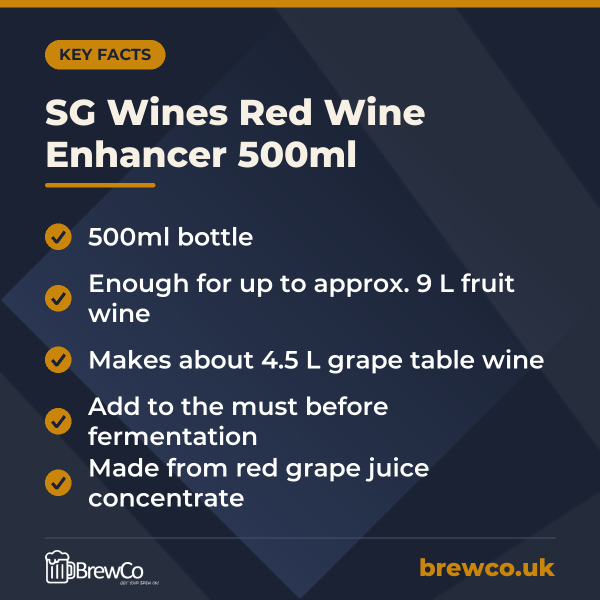 SG Wines Red Wine Enhancer 500ml – key facts