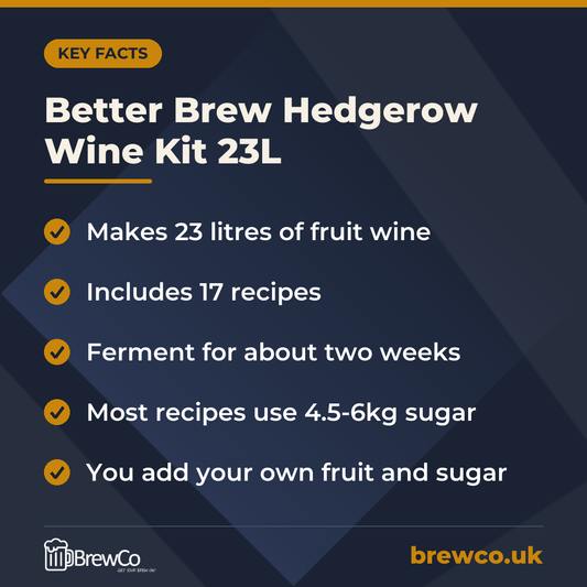 Better Brew Hedgerow Wine Kit 23L – key facts
