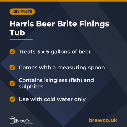 Harris Beer Brite Finings Tub – key facts