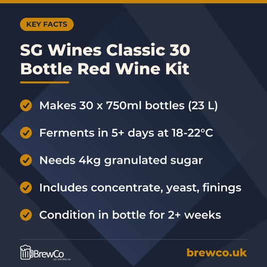 SG Wines Classic 30 Bottle Red Wine Kit – key facts