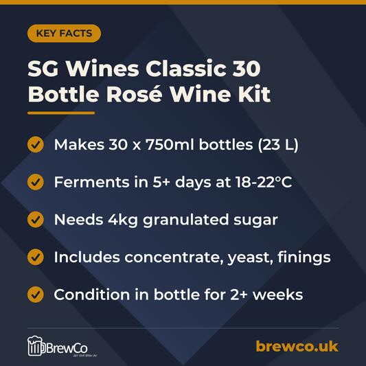SG Wines Classic 30 Bottle Rosé Wine Kit – key facts