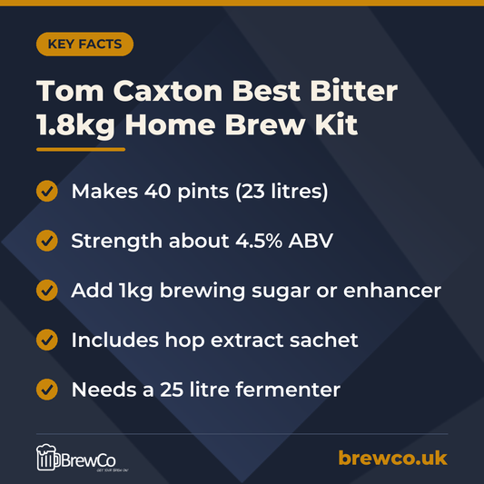 Tom Caxton Best Bitter 1.8kg Home Brew Kit – key facts
