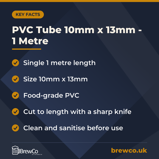 PVC Tube 10mm x 13mm - 1 Metre – key facts