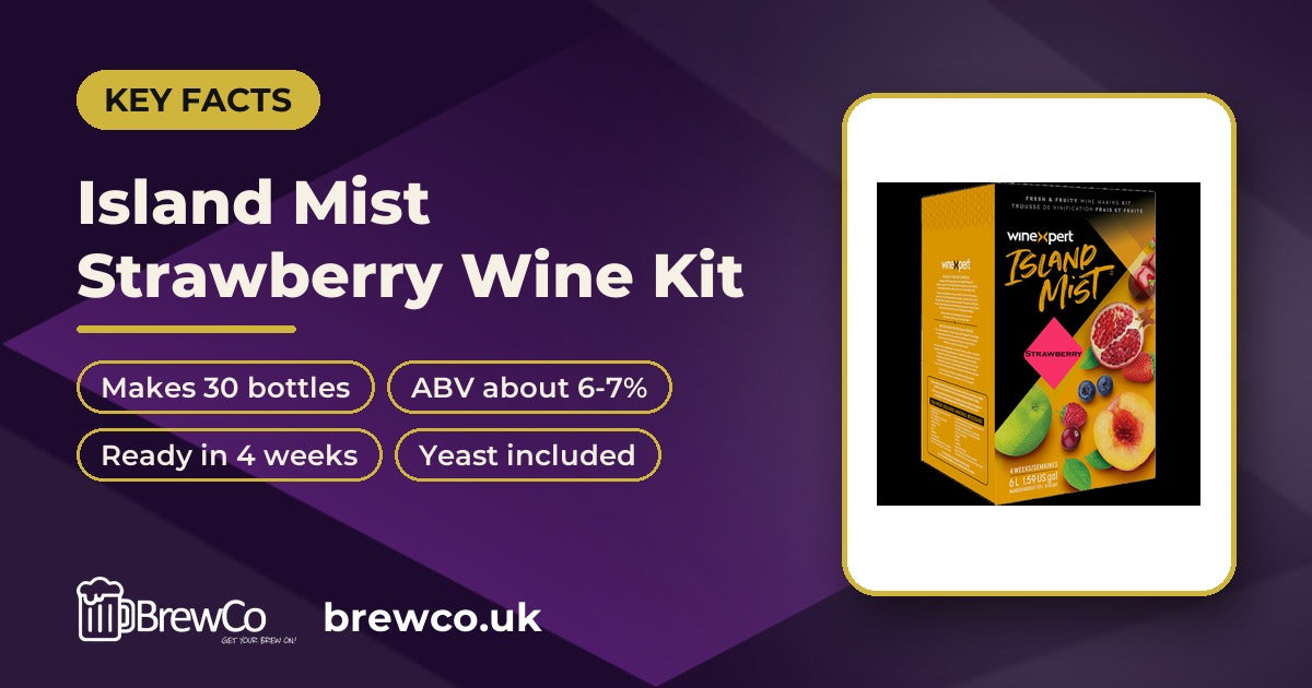 Island Mist Strawberry Wine Kit key facts