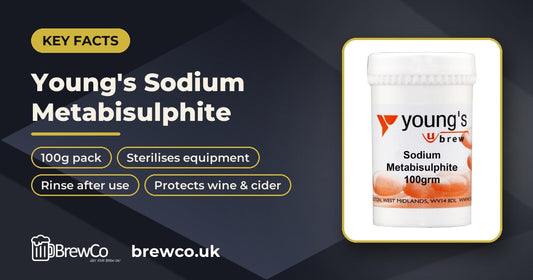 Young's Sodium Metabisulphite 100g key facts