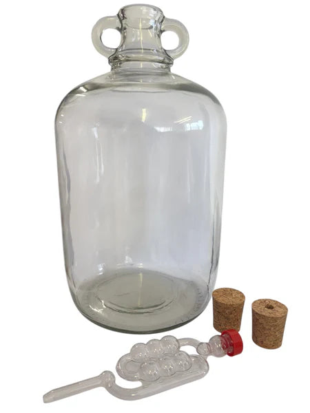 5ltr Glass Demijohn With Airlock and 2 Cork Bungs (Read Description) - MAX 4 PER ORDER