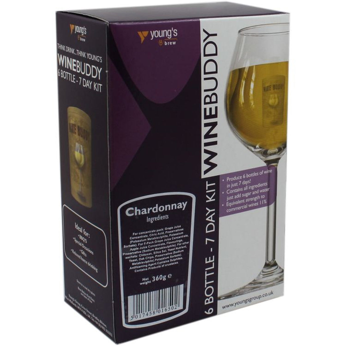 WineBuddy 6 Bottle Chardonnay Wine Kit – main product photo