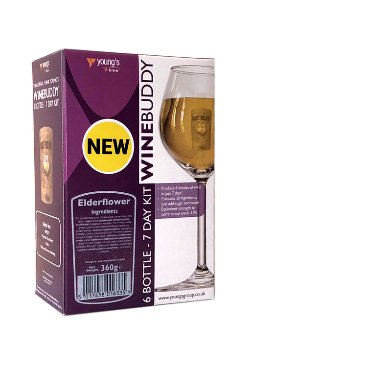 WineBuddy Fruit 6 Bottle Elderflower Wine Kit