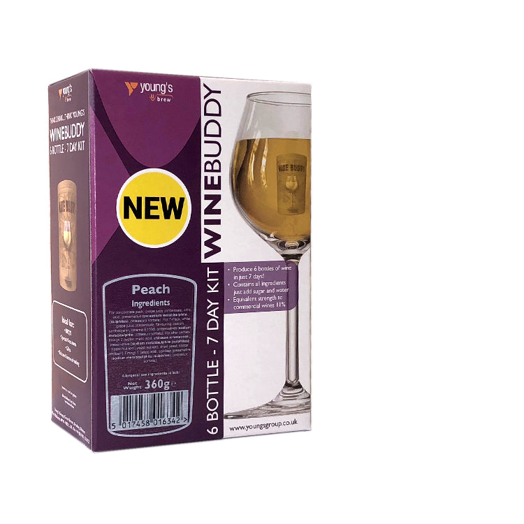 WineBuddy Fruit 6 Bottle Peach Wine Kit