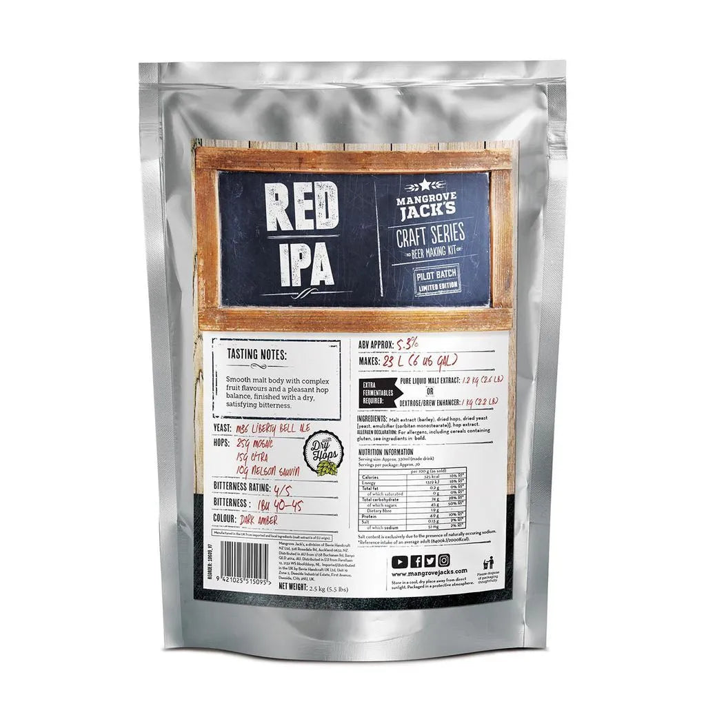Mangrove Jacks Craft Series - Red IPA Home Brew Kit