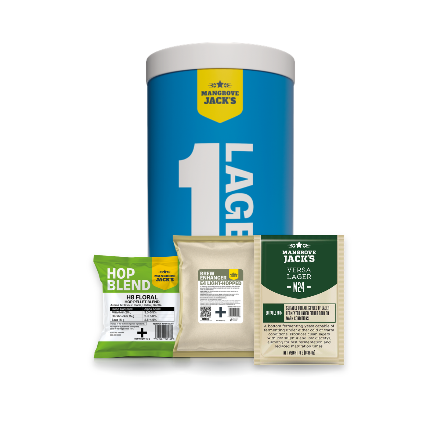 Czech Pils - Mangrove Jack's Build Your Own home brew beer kit with base can, hop blend, brew enhancer and yeast
