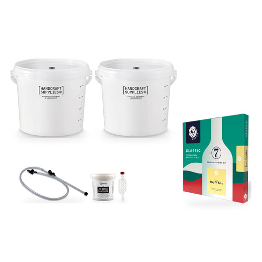 SG Wines 6 Bottle Wine Making Starter Kit with Classic Dry White - kit, fermenter and equipment