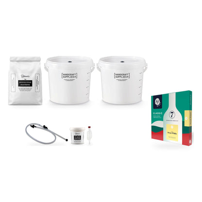 SG Wines 6 Bottle Wine Making Starter Kit - Classic Sweet White with brewing sugar