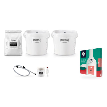 SG Wines 6 Bottle Wine Making Starter Kit - Classic Rose with brewing sugar