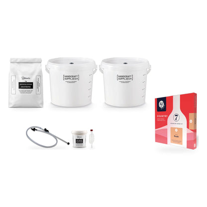 SG Wines 6 Bottle Wine Making Starter Kit - Country Peach with brewing sugar