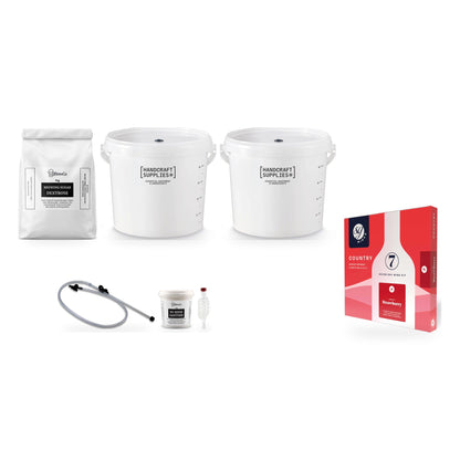 SG Wines 6 Bottle Wine Making Starter Kit - Country Strawberry with brewing sugar