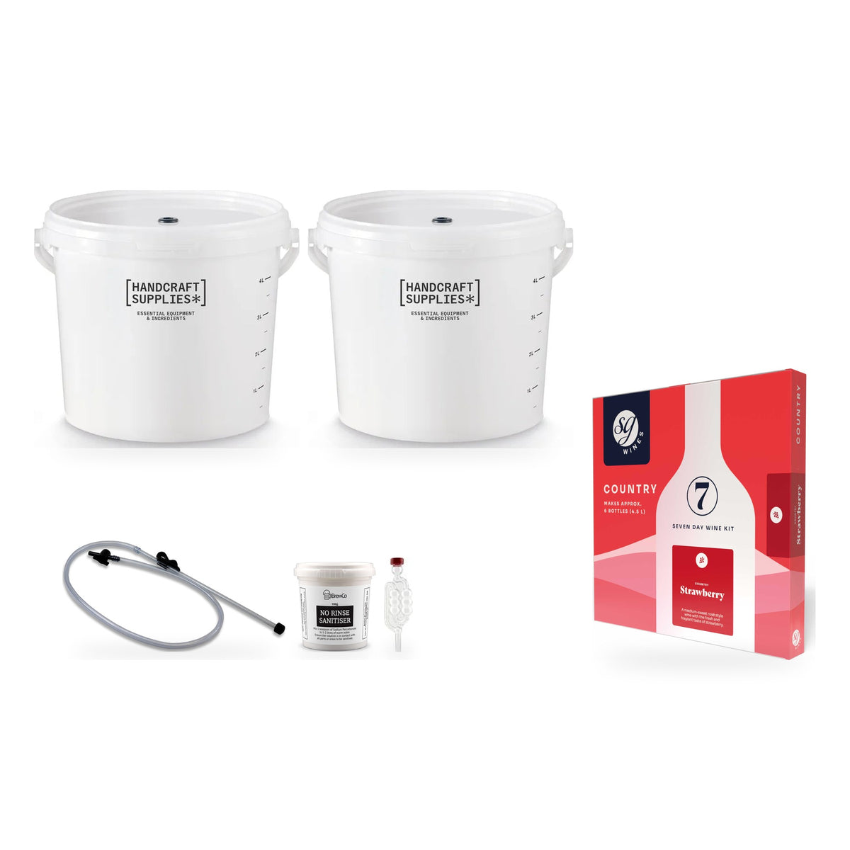 SG Wines 6 Bottle Wine Making Starter Kit - Country Strawberry