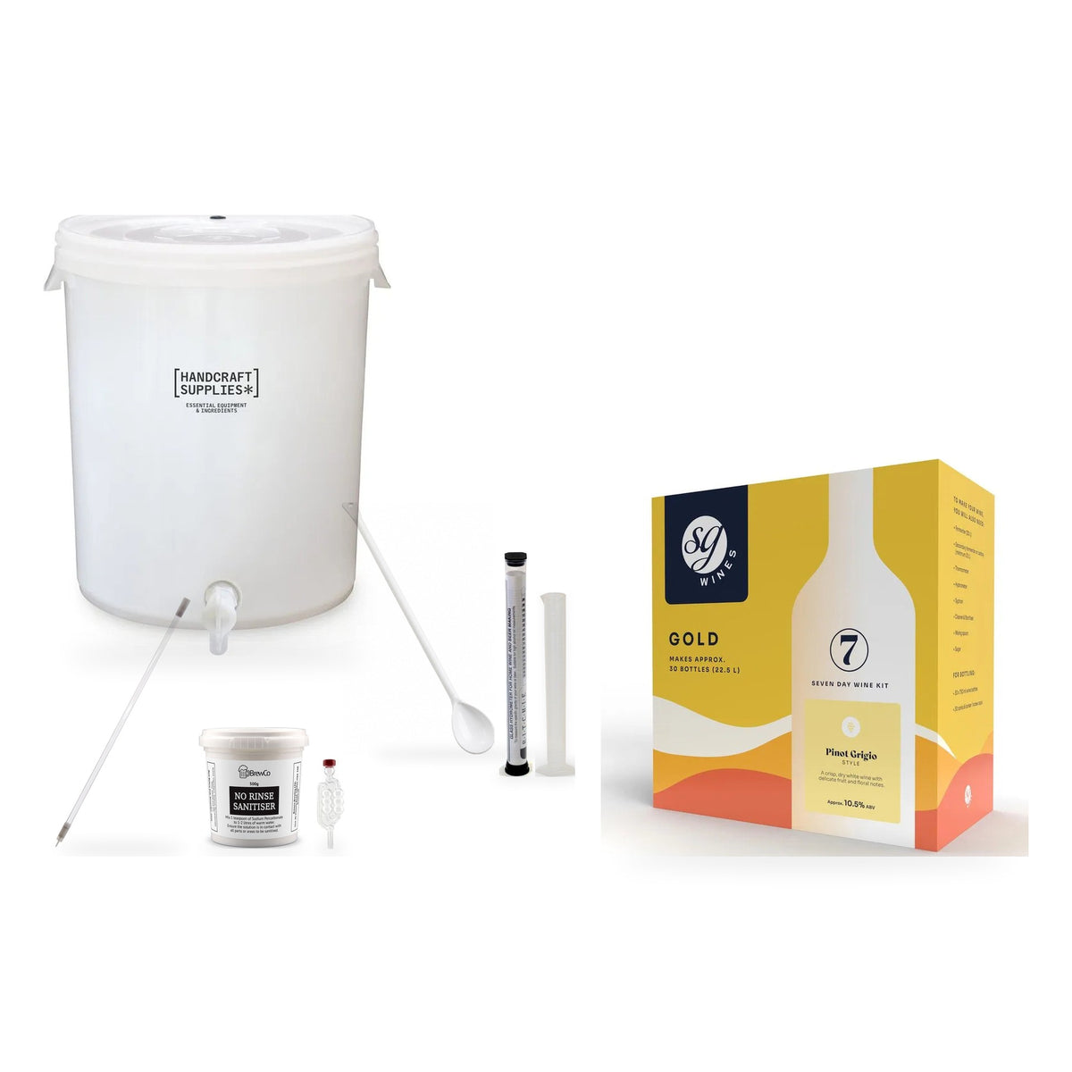 SG Wines Gold 30 Bottle Wine Making Starter Kit - Pinot Grigio