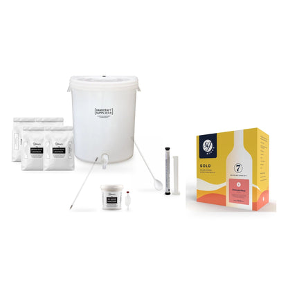 SG Wines Gold 30 Bottle Wine Making Starter Kit - Zinfandel Rose with brewing sugar