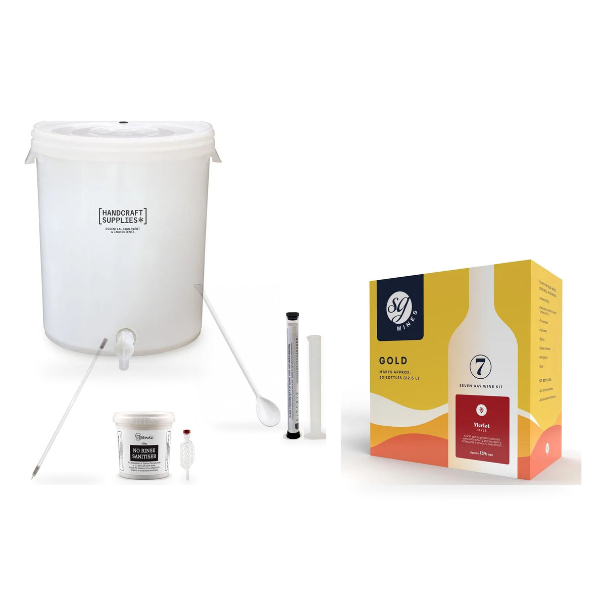 SG Wines Gold 30 Bottle Wine Making Starter Kit - Merlot