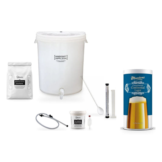 Muntons Connoisseurs Beer Making Starter Kit with Continental Lager - kit, fermenter and equipment
