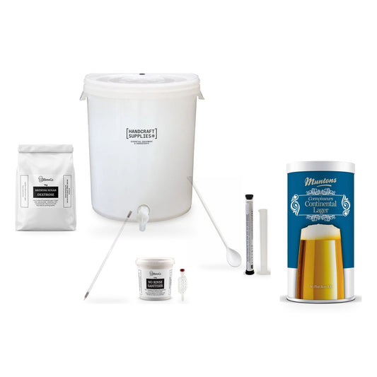 Muntons Connoisseurs Beer Making Starter Kit with Continental Lager - kit, fermenter and equipment