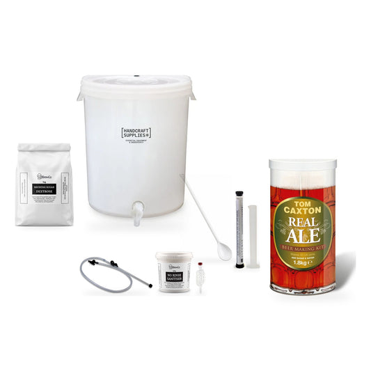 Tom Caxton Beer Making Starter Kit with Real Ale - kit, fermenter and equipment