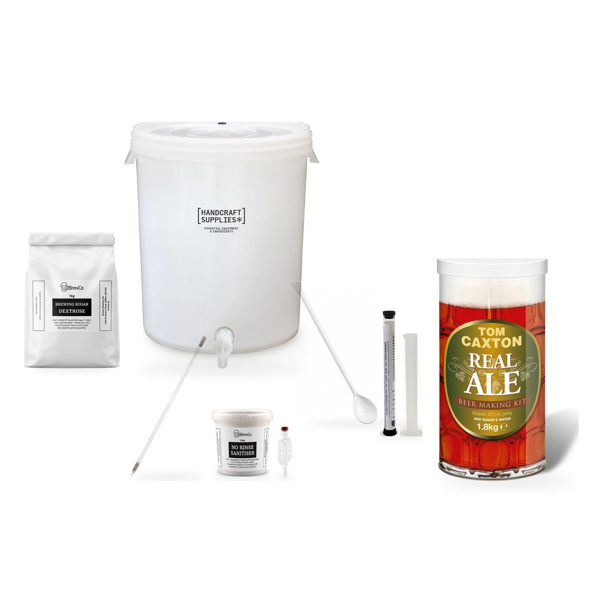 Tom Caxton Beer Making Starter Kit with Real Ale - kit, fermenter and equipment