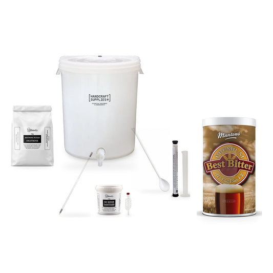 Muntons Premium Beer Making Starter Kit with Bitter - kit, fermenter and equipment