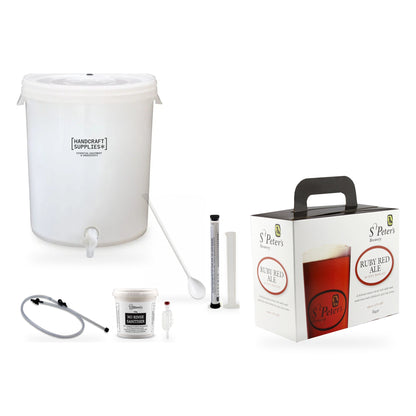 St Peters Beer Making Starter Kit with Ruby Red Ale (40 pints) - kit, fermenter and equipment