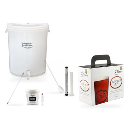 St Peters Beer Making Starter Kit with Ruby Red Ale (40 pints) - kit, fermenter and equipment