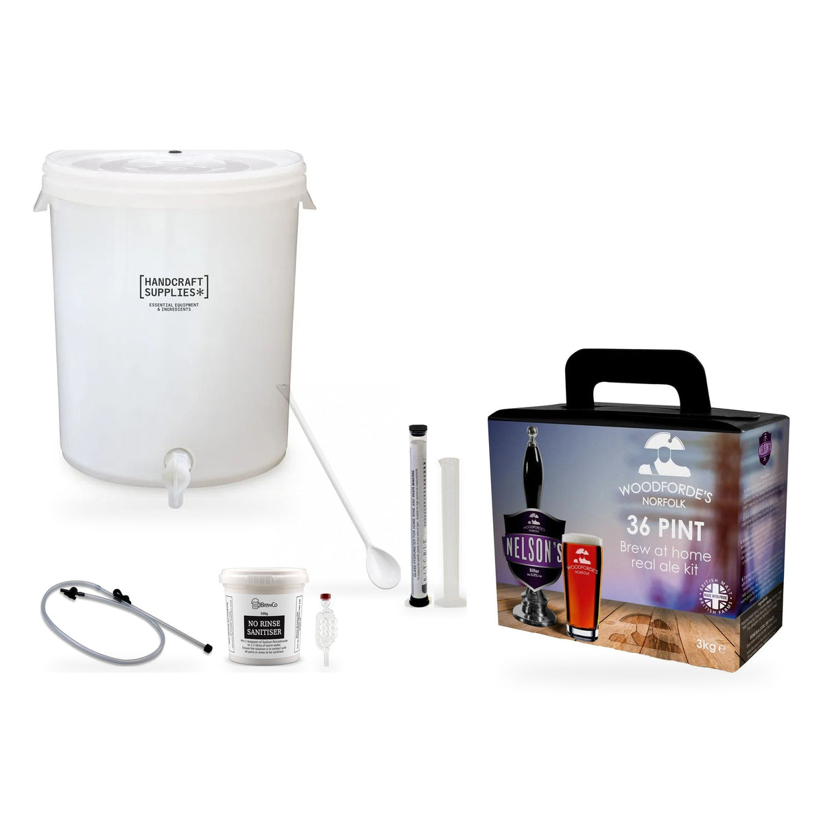 Woodforde's Real Ale Starter Kit with Nelson's Revenge - kit, fermenter and equipment