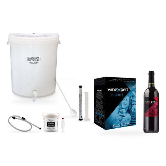 Winexpert Reserve Wine Making Starter Kit with Italian Montepulciano - kit, fermenter and equipment