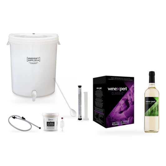 Winexpert Classic Wine Making Starter Kit with California Chardonnay - kit, fermenter and equipment